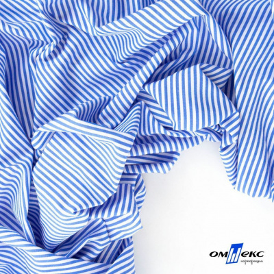 Ткань сорочечная Полоска Кенди, 115 г/м2, 58% пэ,42% хл, шир.150 см, цв.3-синий, (арт.110) - купить в Керчи. Цена 306.69 руб.
