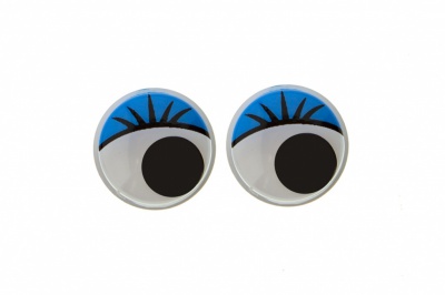 Глазки для игрушек, круглые, с бегающими зрачками, 12 мм/упак.50+/-2 шт, цв. -синий - купить в Керчи. Цена: 95.04 руб.