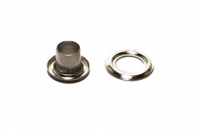 Люверсы металлические "ОмТекс", блочка/кольцо, (3 мм) - цв.никель - купить в Керчи. Цена: 0.18 руб.