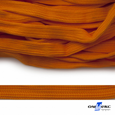 Шнур плетеный (плоский) d-12 мм, (уп.90+/-1м), 100% полиэстер, цв.267 - оранжевый - купить в Керчи. Цена: 8.62 руб.