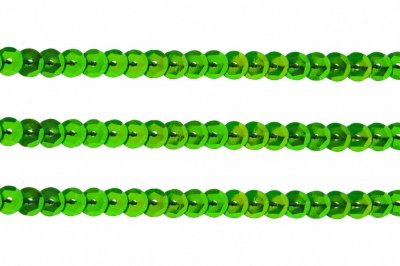 Пайетки "ОмТекс" на нитях, CREAM, 6 мм С / упак.73+/-1м, цв. 94 - зеленый - купить в Керчи. Цена: 297.48 руб.