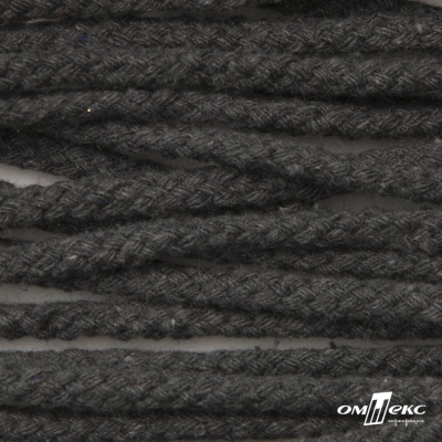 Шнур плетеный d-6 мм круглый, 70% хлопок 30% полиэстер, уп.90+/-1 м, цв.1088-т.серый - купить в Керчи. Цена: 588 руб.