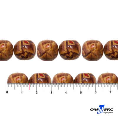 0133-Бусины деревянные "ОмТекс", 15 мм, упак.50+/-3шт - купить в Керчи. Цена: 77 руб.