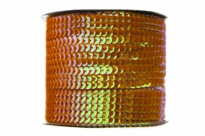 Пайетки "ОмТекс" на нитях, CREAM, 6 мм С / упак.73+/-1м, цв. 88 - оранжевый - купить в Керчи. Цена: 300.55 руб.