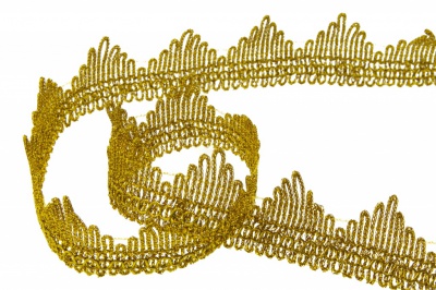 Тесьма металлизированная 8204, шир. 40 мм/уп. 13,7+/-1 м, цвет золото - купить в Керчи. Цена: 420.42 руб.