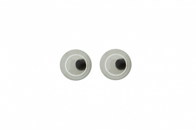 Глазки для игрушек, круглые, с бегающими зрачками, 3 мм/упак.100+/-5 шт, цв. -черно-белые - купить в Керчи. Цена: 25.40 руб.