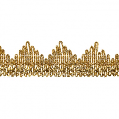 Тесьма металлизированная 0384-0240, шир. 40 мм/уп. 25+/-1 м, цвет золото - купить в Керчи. Цена: 490.74 руб.