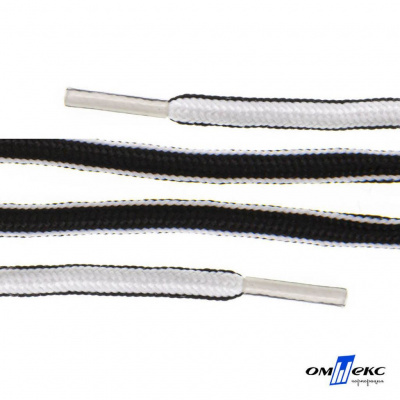 Шнурки #4-27, круглые 130 см, двухцветные (черно/белый) - купить в Керчи. Цена: 47.04 руб.