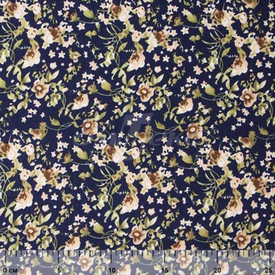 Плательная ткань "Фламенко" 1.1, 80 гр/м2, шир.150 см, принт растительный - купить в Керчи. Цена 241.49 руб.
