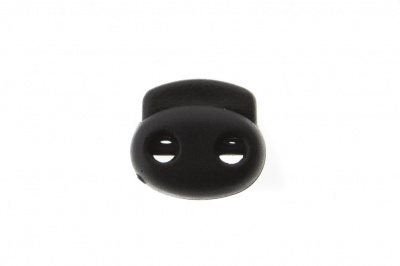 8049ТН Фиксатор пластиковый двухдырочный, 23х20 мм, цвет чёрный - купить в Керчи. Цена: 1.37 руб.