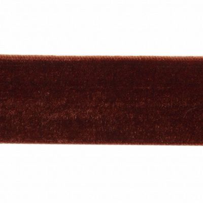 Лента бархатная нейлон, шир.25 мм, (упак. 45,7м), цв.120-шоколад - купить в Керчи. Цена: 981.09 руб.