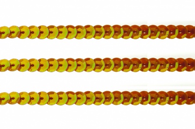 Пайетки "ОмТекс" на нитях, CREAM, 6 мм С / упак.73+/-1м, цв. 88 - оранжевый - купить в Керчи. Цена: 300.55 руб.