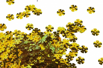 Пайетки "ОмТекс" россыпью,DOUBLE SIDED GOLD,цветок 14 мм/упак.50 гр, цв. 0460-золото - купить в Керчи. Цена: 80.12 руб.