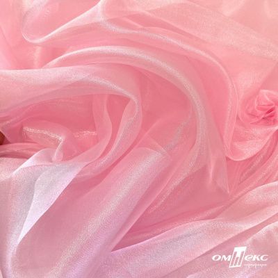 Ткань органза, 100% полиэстр, 28г/м2, шир. 150 см, цв. #47 розовая пудра - купить в Керчи. Цена 86.24 руб.