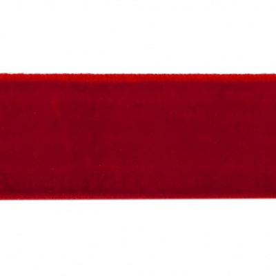 Лента бархатная нейлон, шир.25 мм, (упак. 45,7м), цв.45-красный - купить в Керчи. Цена: 981.09 руб.