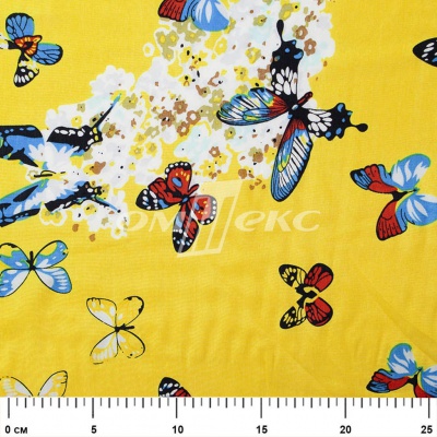 Плательная ткань "Софи" 7.2, 75 гр/м2, шир.150 см, принт бабочки - купить в Керчи. Цена 241.49 руб.