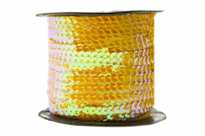 Пайетки "ОмТекс" на нитях, CREAM, 6 мм С / упак.73+/-1м, цв. 92 - золото - купить в Керчи. Цена: 484.77 руб.