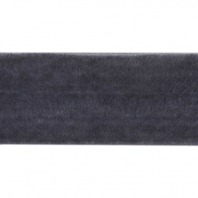 Лента бархатная нейлон, шир.25 мм, (упак. 45,7м), цв.189-т.серый - купить в Керчи. Цена: 981.09 руб.