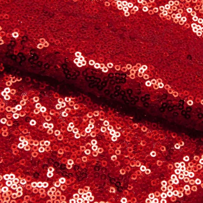 Сетка с пайетками №8, 188 гр/м2, шир.140см, цвет красный - купить в Керчи. Цена 433.60 руб.