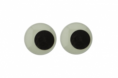 Глазки для игрушек, круглые, с бегающими зрачками, 24 мм/упак.50+/-2 шт, цв. -черно-белые - купить в Керчи. Цена: 60.32 руб.