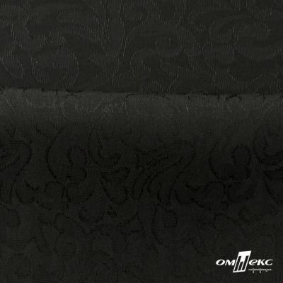 Ткань жаккард королевский, 100% полиэстр 180 г/м 2, шир.150 см, цв-черный - купить в Керчи. Цена 296.39 руб.