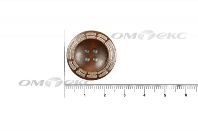 Пуговица деревянная круглая №53 (25мм) - купить в Керчи. Цена: 3.68 руб.