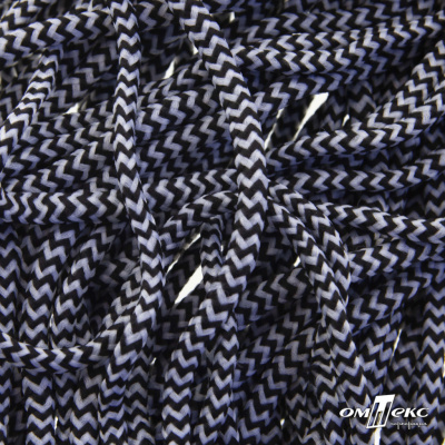 Шнурки #107-16, круглые 130 см, двухцветные цв.серый/чёрный - купить в Керчи. Цена: 31.89 руб.