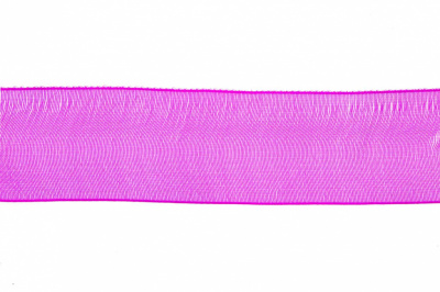 Лента органза 1015, шир. 10 мм/уп. 22,8+/-0,5 м, цвет ярк.розовый - купить в Керчи. Цена: 38.39 руб.