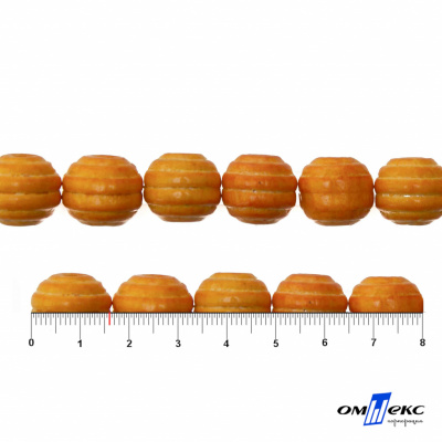 0309-Бусины деревянные "ОмТекс", 16 мм, упак.50+/-3шт, цв.003-оранжевый - купить в Керчи. Цена: 62.22 руб.