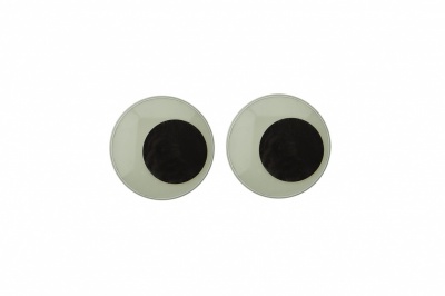 Глазки для игрушек, круглые, с бегающими зрачками, 15 мм/упак.50+/-2 шт, цв. -черно-белые - купить в Керчи. Цена: 46.92 руб.