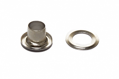 Люверсы металлические "ОмТекс", блочка/кольцо, (4 мм) - цв.никель - купить в Керчи. Цена: 0.24 руб.
