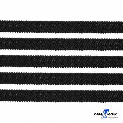 Лента эластичная вязанная (резинка) 4 мм (200+/-1 м) 400 гр/м2 черная бобина "ОМТЕКС" - купить в Керчи. Цена: 1.78 руб.
