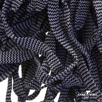 Шнурки #107-07, плоские 130 см, двухцветные цв.серый/чёрный - купить в Керчи. Цена: 23.03 руб.