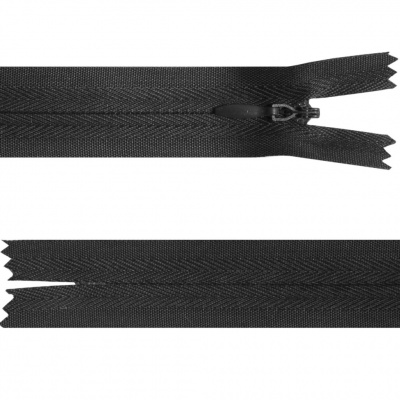 Молния потайная Т3, 18 см, полиэстер, цвет чёрный - купить в Керчи. Цена: 4.90 руб.