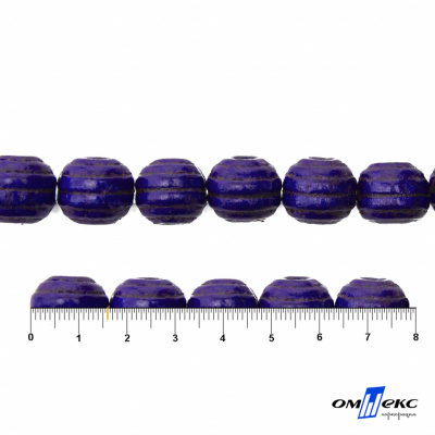 0309-Бусины деревянные "ОмТекс", 16 мм, упак.50+/-3шт, цв.018-фиолет - купить в Керчи. Цена: 62.22 руб.