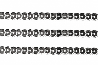 Пайетки "ОмТекс" на нитях, SILVER-BASE, 6 мм С / упак.73+/-1м, цв. 1 - серебро - купить в Керчи. Цена: 468.37 руб.