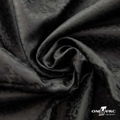 Ткань подкладочная Жаккард YP1416707, 90(+/-5) г/м2, шир.145 см, черный - купить в Керчи. Цена 241.46 руб.