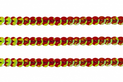 Пайетки "ОмТекс" на нитях, CREAM, 6 мм С / упак.73+/-1м, цв. 96 - красный - купить в Керчи. Цена: 484.77 руб.