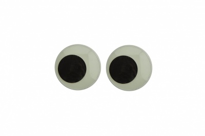 Глазки для игрушек, круглые, с бегающими зрачками, 12 мм/упак.50+/-2 шт, цв. -черно-белые - купить в Керчи. Цена: 38.32 руб.