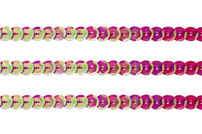 Пайетки "ОмТекс" на нитях, CREAM, 6 мм С / упак.73+/-1м, цв. 89 - розовый - купить в Керчи. Цена: 468.37 руб.