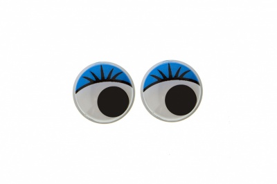 Глазки для игрушек, круглые, с бегающими зрачками, 8 мм/упак.50+/-2 шт, цв. -синий - купить в Керчи. Цена: 59.05 руб.