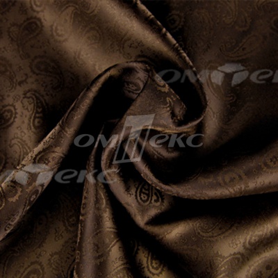 Ткань подкладочная жаккард Р14098, 19-1217/коричневый, 85 г/м2, шир. 150 см, 230T - купить в Керчи. Цена 166.45 руб.