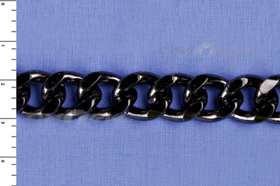 Цепь металл декоративная №9 (13,5*16,5) черная (10+/-1 м)  - купить в Керчи. Цена: 808.92 руб.