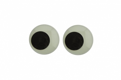Глазки для игрушек, круглые, с бегающими зрачками, 18 мм/упак.50+/-2 шт, цв. -черно-белые - купить в Керчи. Цена: 41.81 руб.