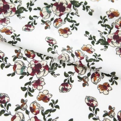Плательная ткань "Фламенко" 23.1, 80 гр/м2, шир.150 см, принт растительный - купить в Керчи. Цена 264.56 руб.