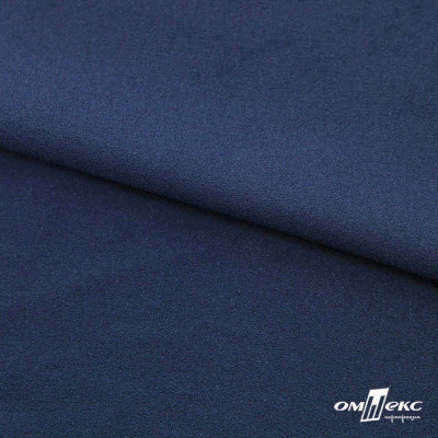 Ткань плательная Креп Рибера, 100% полиэстер,120 гр/м2, шир. 150 см, цв. Т.синий - купить в Керчи. Цена 143.75 руб.