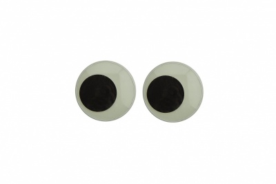 Глазки для игрушек, круглые, с ресничками, 10 мм/упак.50+/-2 шт, цв. -черно-белые - купить в Керчи. Цена: 21.24 руб.