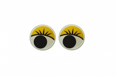 Глазки для игрушек, круглые, с бегающими зрачками, 8 мм/упак.50+/-2 шт, цв. -желтый - купить в Керчи. Цена: 59.05 руб.