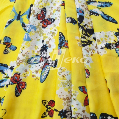 Плательная ткань "Софи" 7.2, 75 гр/м2, шир.150 см, принт бабочки - купить в Керчи. Цена 241.49 руб.