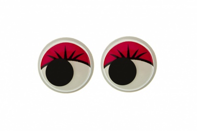 Глазки для игрушек, круглые, с бегающими зрачками, 12 мм/упак.50+/-2 шт, цв. -красный - купить в Керчи. Цена: 95.04 руб.